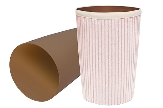 Decorative Things Bathroom Trashcan Small Garbage Can 11.75 Bath Decor Girls Bedroom Baby Nursery Powder Room Plastic Waste Basket Trash Bin and Removable Washable Pink Cover