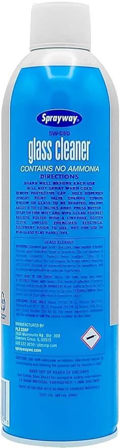 Sprayway Glass Cleaner with Foaming Spray for a Streak-Free Shine for Home and Automotive Use 19 oz. Pack of 12