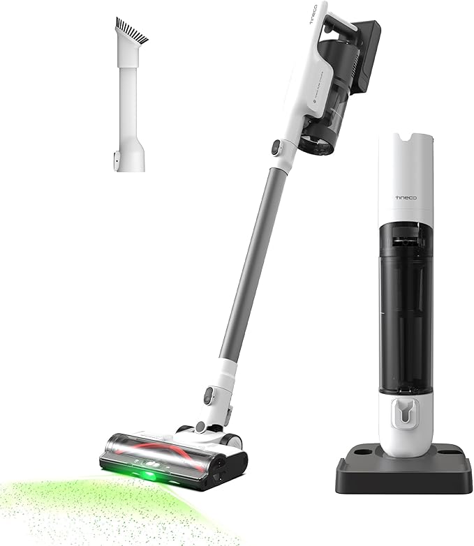 Tineco Pure ONE Station 5 Cordless Smart Vacuum with 2.5L Auto Dust Base Full-Path Self-Cleaning 175AW Suction ZeroTangle Tech Stick Vacuum Cleaner for Pet Hair Carpet &amp Hard Floor