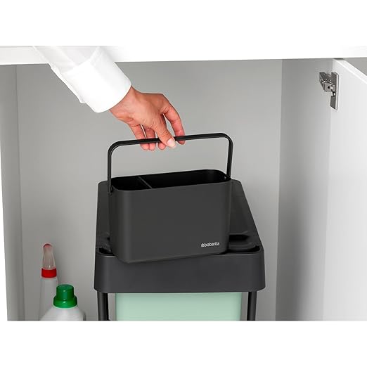 Brabantia SinkSide Cleaning Caddy with Handle - Dark Gray | Cleaning Products Organiser &amp Storage |Ergonomic &amp Compact Basket for Cleaning Tools