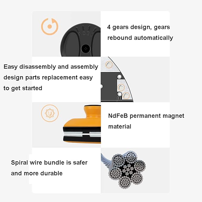 Window Cleaner Wipers Magnetic Window Cleaner Magnetic Window Cleaner with Ergonomic Handle Design Best for Long Reach Window 5-32mm