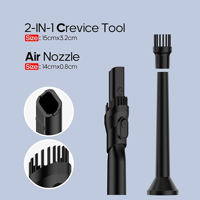 Handheld Mini Car Vacuum Cleaner 9000Pa Vacuum Cleaner and Air Duster 120W High Power Hand Held Vacuum with LED Light and Multi-Nozzles for Car Home Office Pet /V01pro Gray