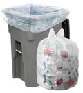 Aluf Plastics Heavy Duty 95 -96 Gallon Clear Trash Bags - (Pack of 32) 1.5 MIL - 61 x 68 Industrial Garbage Bags Premium Quality Can Liners for Recycling Bottles Cans Contractors