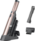 Shark WANDVAC Cordless Hand Vac Lightweight Portable at 1.4 lbs. Powerful Suction Charging Dock One-Touch Empty for Car &amp Home Multi-Surface Pet Tool &amp Duster Crevice Tool Rose Gold WV