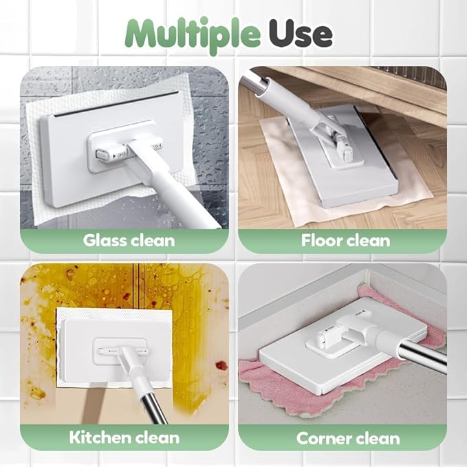 Snap Grip Mini Mop Zero Touch Mini Mops (40 in Locking Handle) No Wash Lazy Mop Dry and Wet Use Clever for Gaps &amp Multi-Surface1 Set