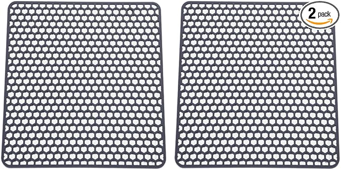 2pcs Silicone Sink Protector Grid Heat-Resistant Sink Liner Mat Anti-Slip Reusable for Bottom of Kitchen Farmhouse Table Mat Dining Protector Drying Kitchen Counter