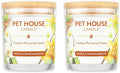 One Fur All Pet House Candle 2 Pack - Plant-Based/Soy - Clean Burning Scented Long Lasting Pet Odor Candle for Home - Vanilla Sandalwood