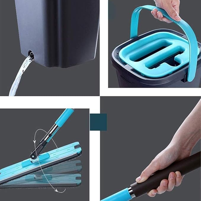 Self-Cleaning and Squeeze Multi Purpose All-in- 360 Degree Rotatable Flat Floor Mops Microfiber Cloth Pad