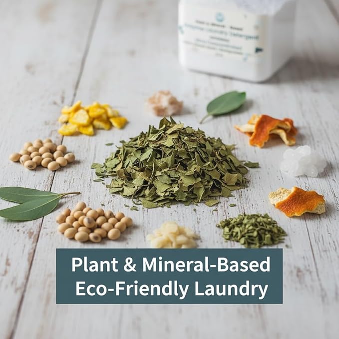 Ultra-Concentrated Enzyme Laundry Detergent - Patchouli | Plant &amp Mineral-Based Stain Remover Odor Eliminator | Safe for Sensitive Skin Biodegradable HE Compatible | 32 oz