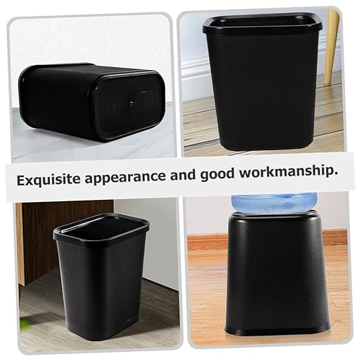 Thickened Plastic Trash Can Wastebasket for Living Bathroom Bedroom Office Hotel Opening Household Garbage Bin Kitchen Trash Container for Desk Sundries Storage