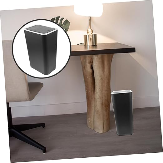 Bathroom Trash Can with Lid Press Top Garbage Can for Bedroom Kitchen and Office Lightweight Wastebasket with Design and Stylish Waste Container