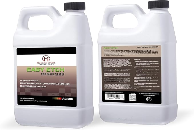 Easy Etch – Acid-Based Tile &amp Grout Cleaner Concentrate (Grout Haze/Mortar Smear Remover Mineral Deposit &amp Rust Stain Remover Grout Prep for Color Sealer)