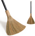 Natural Whisk Sweeping Black Handle Broom - Brooms for Wedding Jumping Ceremony Halloween DIY Decoration - Vietnamese Straw Soft Broom 12.2 Width 28.35 Length