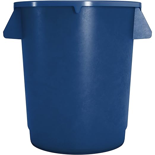 SPARTA Bronco Waste Container Trash Container Round Trash Bin for Disposal 10 Gallons Blue (Pack of 6)