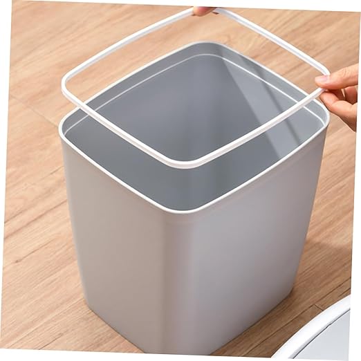 Cabilock White Swing Top Trash Can Wastebasket Bin Office Hotel Trash Can Capacity Easy Access for Home Kitchen Bathroom