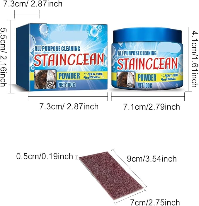 Kitchen Cleaning Powder - Removes Grease Rust &amp Dirt From Stove Hood Tiles &amp Sink(3PCS)