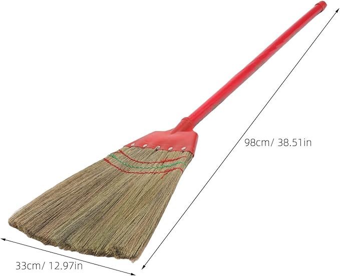 Vietnamese Straw Soft Broom Floor Cleaning Broom 39 Heavy-Duty Commercial Hand Brush for Sweeping Concrete Garage Courtyard Outdoor Indoor Kitchen
