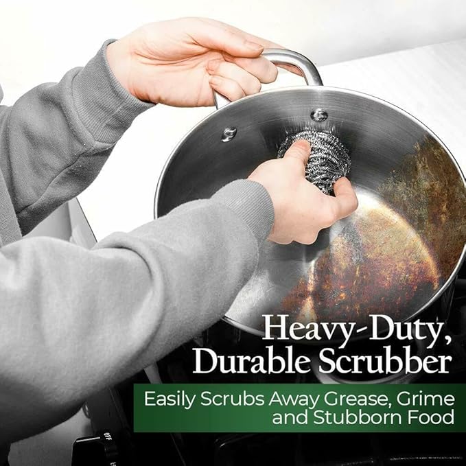 Stanley Degreaser Concentrate with Stainless Steel Scrubbers – Heavy Duty Cleaner for Grease Grime Pots Pans &amp Kitchen Surfaces (with Sponges)