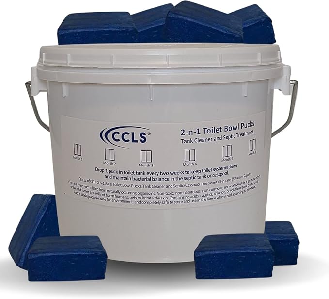 2-n-1 Blue Toilet Bowl Tablets Tank Cleaner and Septic/Cess Pool Treatment all-in-one (6 Month Supply)