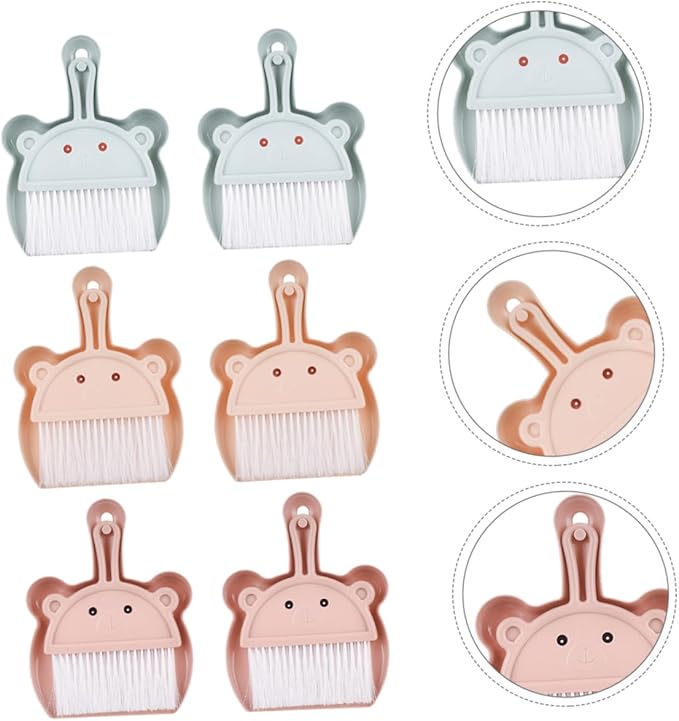 Didiseaon 6 Sets Mini Broom and Dustpan Set Portable Handheld Brush and Dustpan for Desk Bookshelf Kitchen Cleaning Lightweight and Compact Design for Small Spaces