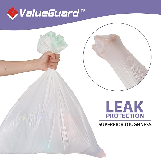 Trash Bags Garbage Bag 13 Gallon Drawstring Tall Waste Bag for Kitchen Office Party 0.6 Mil (300 Count)