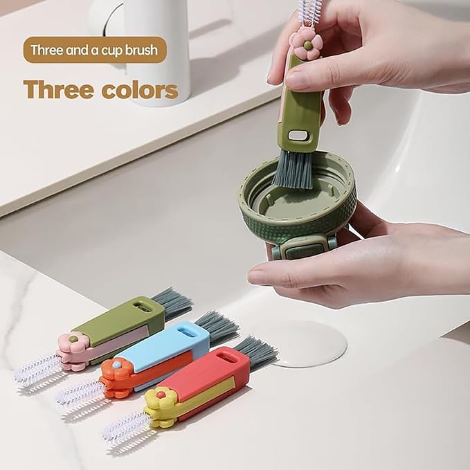3-in-1 Silicone Lid Cleaning Brushes - Multifunctional Insulation Bottle &amp Tiny Cup Cleaner - Essential Kitchen Tool for Effective Home Cleaning
