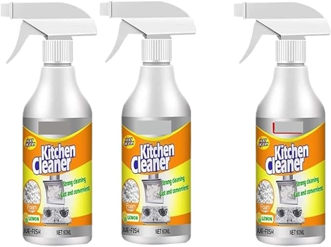 Kitchen Grease Cleaner - Compatible with Durdao 60ml Heavy-Duty Grease Remover Powerful Degreaser Cleans Racks Ovens and Stoves Household Stove Cleaning Spray(3pcs)