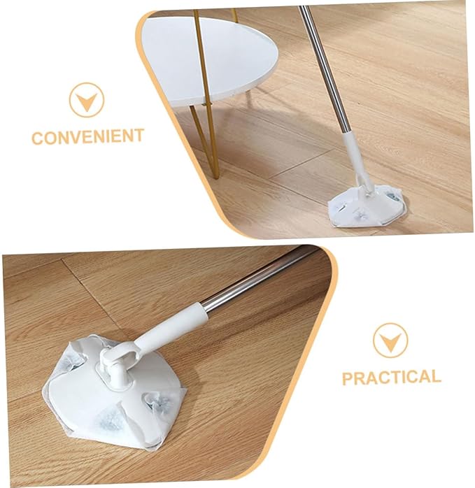 GANAZONO Rotating Dust Mop with Dust Mop Pads and Facial Cleansing Tissue Set for Hardwood Floors Home Cleaning Tool