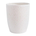 White Ceramic Trash Can - Small Trash Can Wastebasket for Bathroom Kitchen Office &amp Home Decor - Ceramic Round Garbage Container Basket Bin (2.5 Gallon)