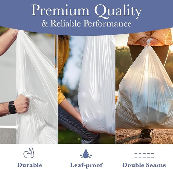 Delight Brands Compatible Trash Bags for Simplehuman Code H Garbage cans - Heavy-Duty 8-9 Gallon Drawstring Liners with 1.2 thickness. Custom fit kitchen waste Bags - 200 count.