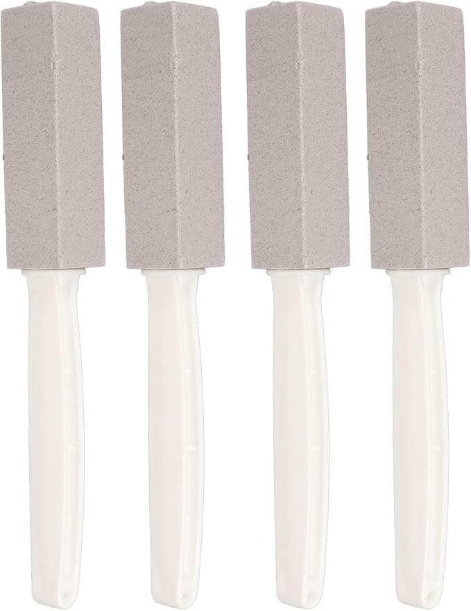 Topyond Pumice Stone Toilet Bowl Cleaner 4Pcs Toilet Pumice Stone with Long Handle Durability and Multipurpose Cleaning Brush for Toilets Sinks and Grills