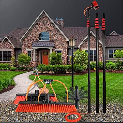 Glass Cleaning Brush Home Water Fed Telescopic Pole Kit Solar Panel Brush Rotating for Photovoltaic PanelWindow Cleaning Pole Water Fed Telescopic Brush Extendable Solar Panel Cleaning Br