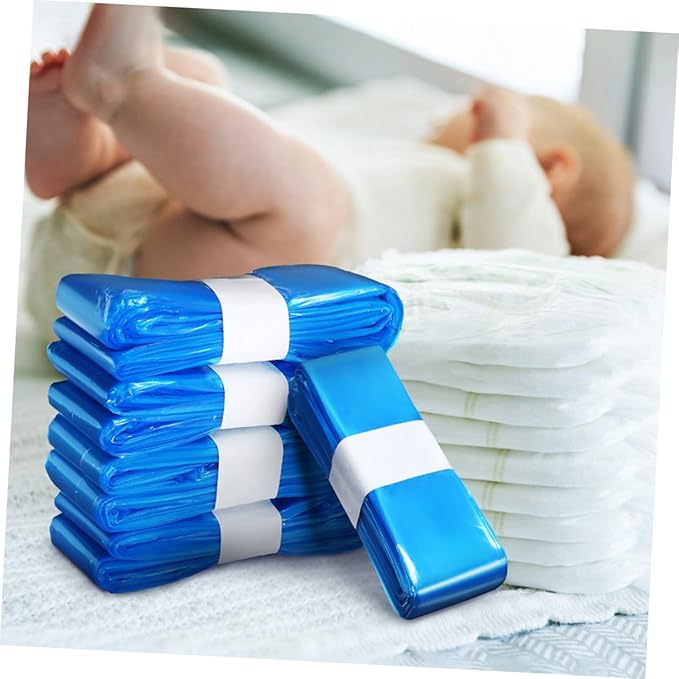ibasenice 5 Rolls Pe Diaper Pail Trash Bags 260mm X 7m Blue Thickened Disposable Odor-resistant Liners for Diaper Containers Home and Outdoor Use