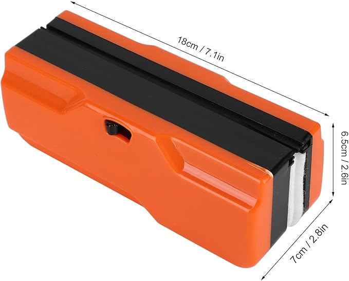 Magnetic Window Cleaner Double - Sided Glass Wiper Adjustable for 5-25mm Glass Thickness Orange - Streak - Free Cleaning Scratch - Free Soft Material Ideal for Home and Off (Orange)