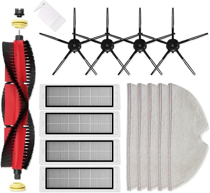 BeNtli Vacuum Cleaner PartsRemovable Main BrushWashable HEPA Filter ClothCompatible for Xiaomi S6 MaxV S60 S65 S5 MAX S6 Pure T6 (Color : As Shown-16)