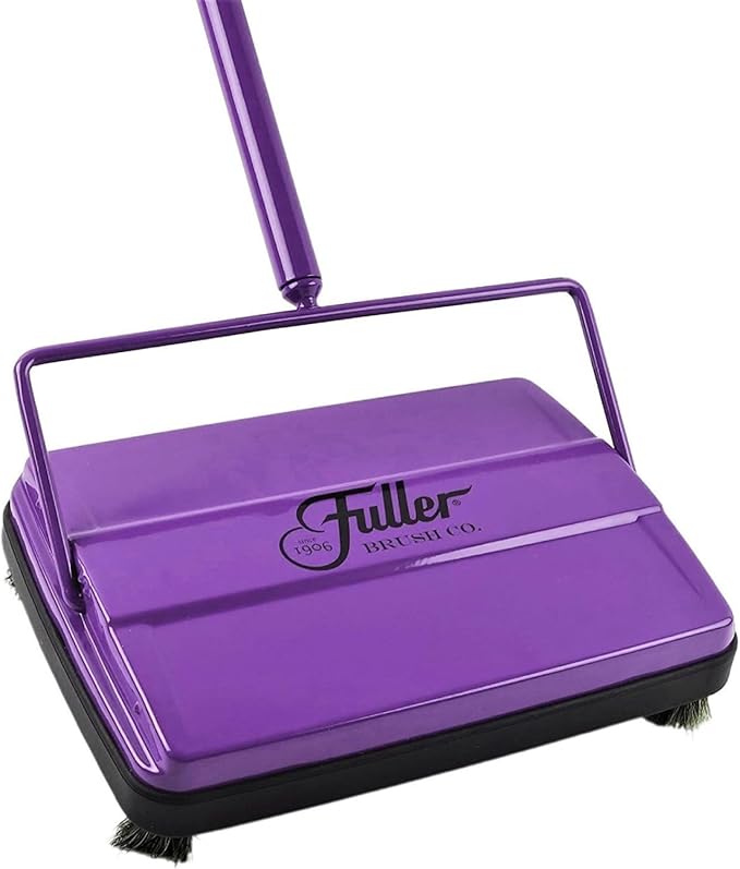 Fuller Brush 17032 Electrostatic Carpet &amp Floor Sweeper - 9 Cleaning Path - Lightweight - Ideal for Crumby Messes - Works On Carpets &amp Hard Floor Surfaces - Purple