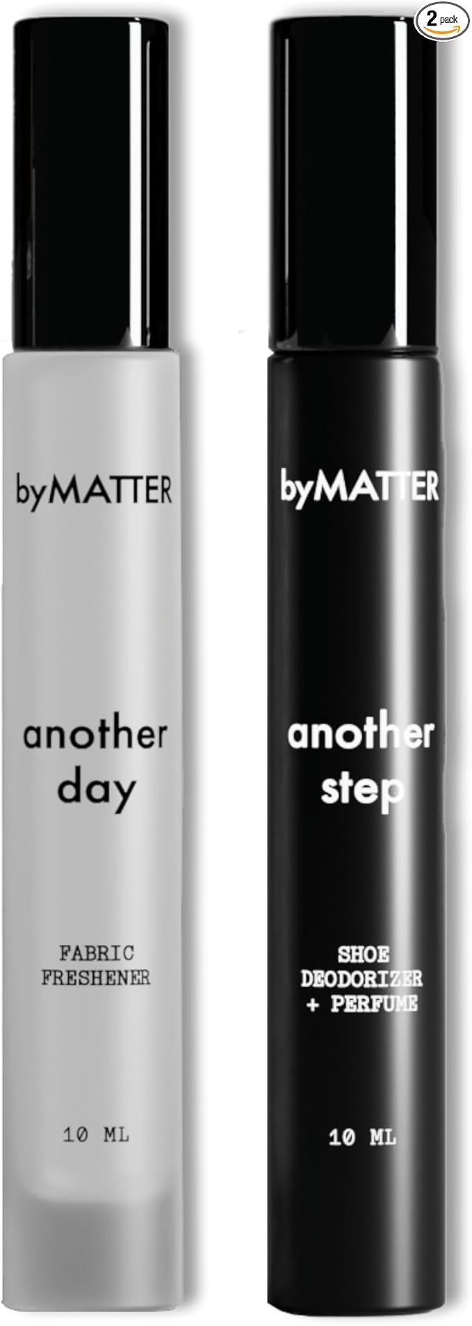 byMATTER Shoe &amp Fabric Freshener Spray Set – Travel Fabric Refresher &amp Shoe Deodorizer Pack Odor Elimination Suits All Materials Smell Remover Sprays (2x 0.34 Fl Oz / 10ml)