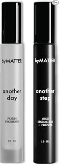 byMATTER Shoe &amp Fabric Freshener Spray Set – Travel Fabric Refresher &amp Shoe Deodorizer Pack Odor Elimination Suits All Materials Smell Remover Sprays (2x 0.34 Fl Oz / 10ml)