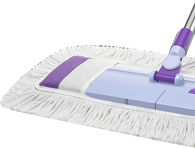 Flat Mop Floor Cleaner Innovative Efficient Dust Dirt Adsorption Flexible Head Dry Wet Mopping for Household Cleaning Stainless Steel Plastic Cotton Yarn 86 125cm