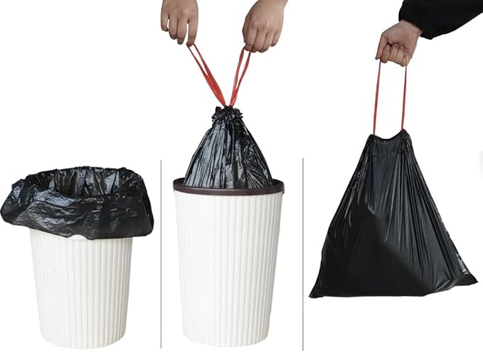 Teyyvn 3 Gallon Black Drawstring Trash Bags 220 Counts