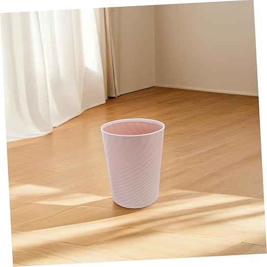 Cabilock 2pcs Small Trash Can Lidless Plastic Wastebasket for Bathroom Bedroom Office and Kitchen Compact Garbage Bin with Ribbed Stability and Stylish Design