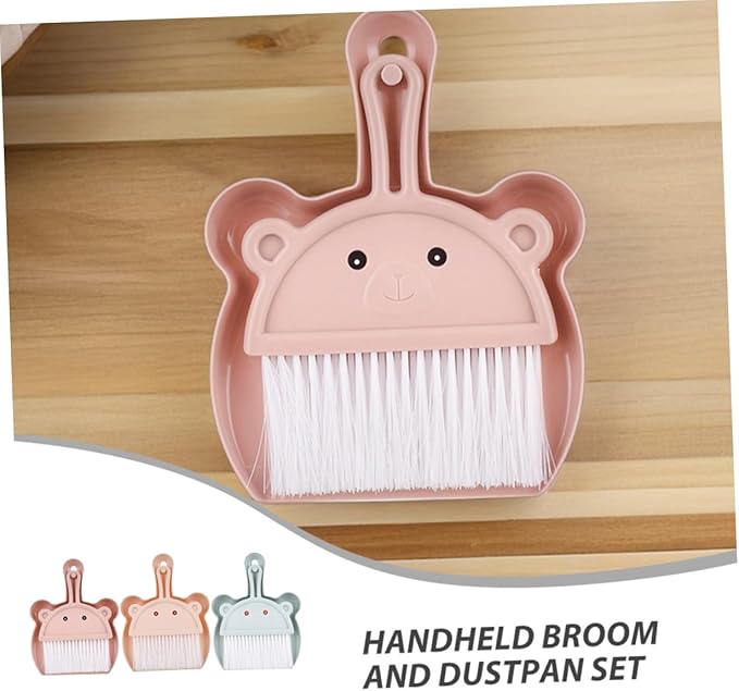 Mini Desktop Broom and Dustpan Set 6pcs with Tiny Brush for Table and Keyboard Cleaning Portable Handheld Dustpan and Brush Kit for Home and Office Use