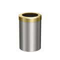 Gatco Small Bathroom Trash Can with Lid Round 3 Gallon Stainless Steel Wastebasket Under Sink Satin Nickel and Brushed Brass for Bathroom Bedroom Office (1911B)