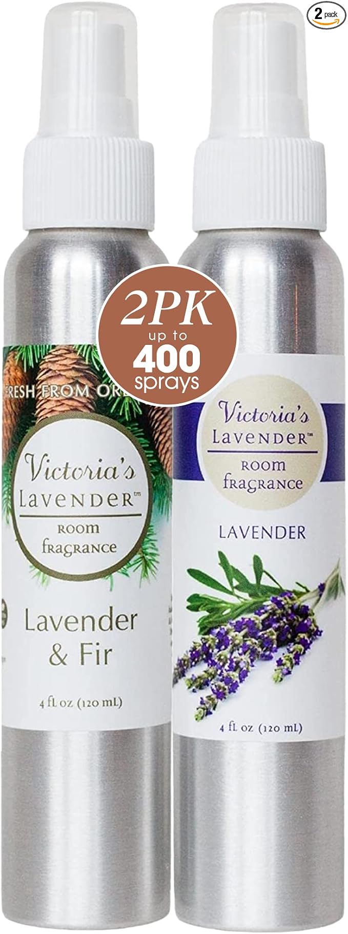 Victoria's Lavender Room Fragrance Spray - Natural Air Freshener &amp Odor Eliminator Essential Oil Scent for Home &amp Bathroom Aromatherapy Relaxation Ideal Holiday Gift Lavender &amp Fir - 2