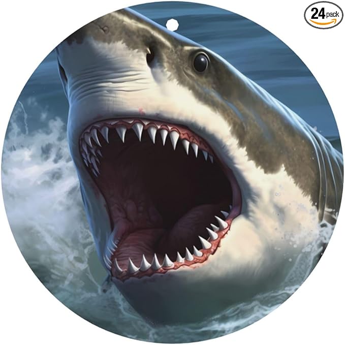 24 PCS Hanging Car Air Freshener Double Sided Jumping Shark Automotive Interior Decor Ocean Sea Car Accessories for Women Men Lavender Scented