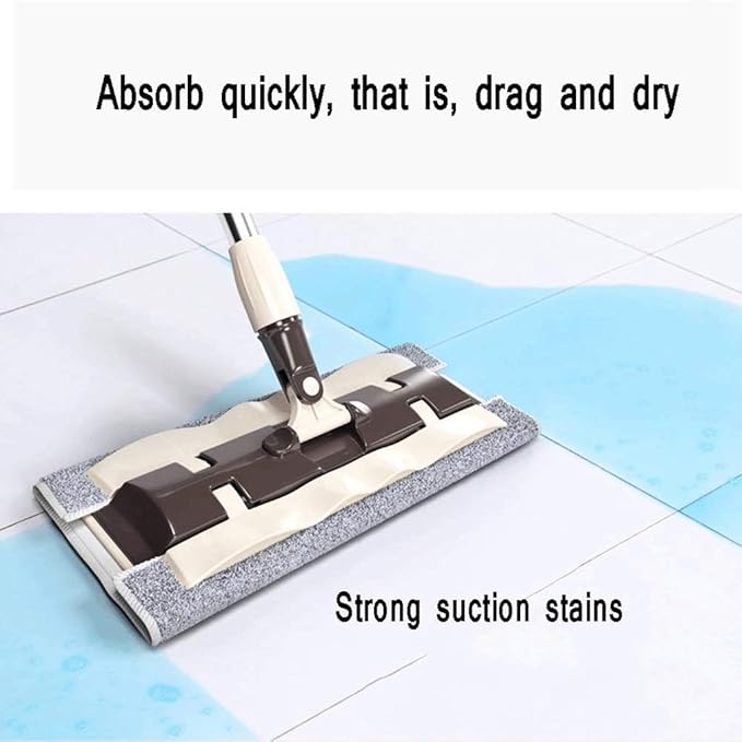 MopMicrofiber Hardwood Floor Mop with 360 Rotation Dust Flat Mop with Long Stainless Steel Handle for Home/Office Floor Cleaning(Blue)