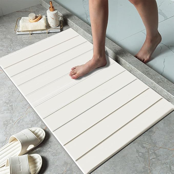 Stone dish drying mats for kitchen counter large 23.6L x 15.4W foldable diatomite dish stone drying mat quick dry extra fast absorbent roll up rack White/Black foldable stone dish drying mat