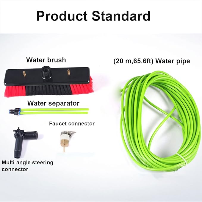 Photovoltaic Panel Cleaning Tool Solar Panel Water Spray Cleaning Brush Portable Telescopic Pole Cleaning Brush Window Cleaning Glass Wall Cleaning(Pole Length 5m30cm)