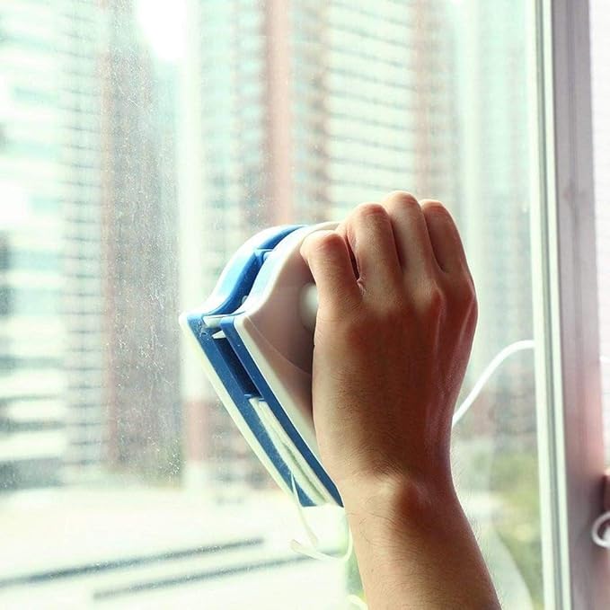 Double-Sided Window Cleaner Glass Wiper Surface Cleaning Tool for High-rise Single Glazed Windows with Thickness