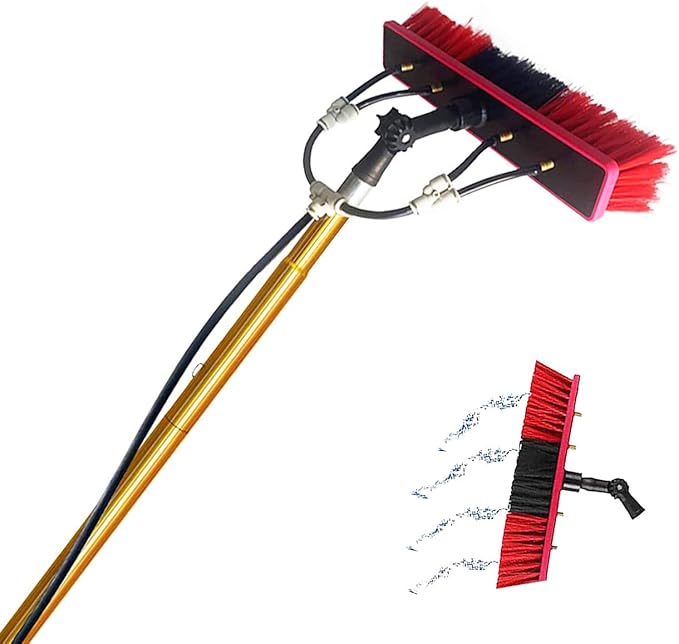 Glass Cleaning Brush Home Water Fed Telescopic Pole Kit Solar Panel Brush Rotating for Photovoltaic PanelExtendable Window Cleaning kit 11m Conservatory Roof Cleaning Kit Solar Panel Clean